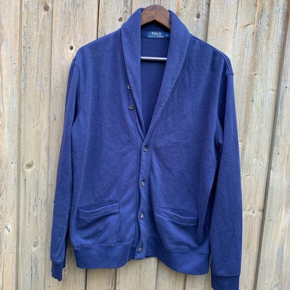 Polo Ralph Lauren Cardigan Sweater Large Blue - Picture 3 of 3